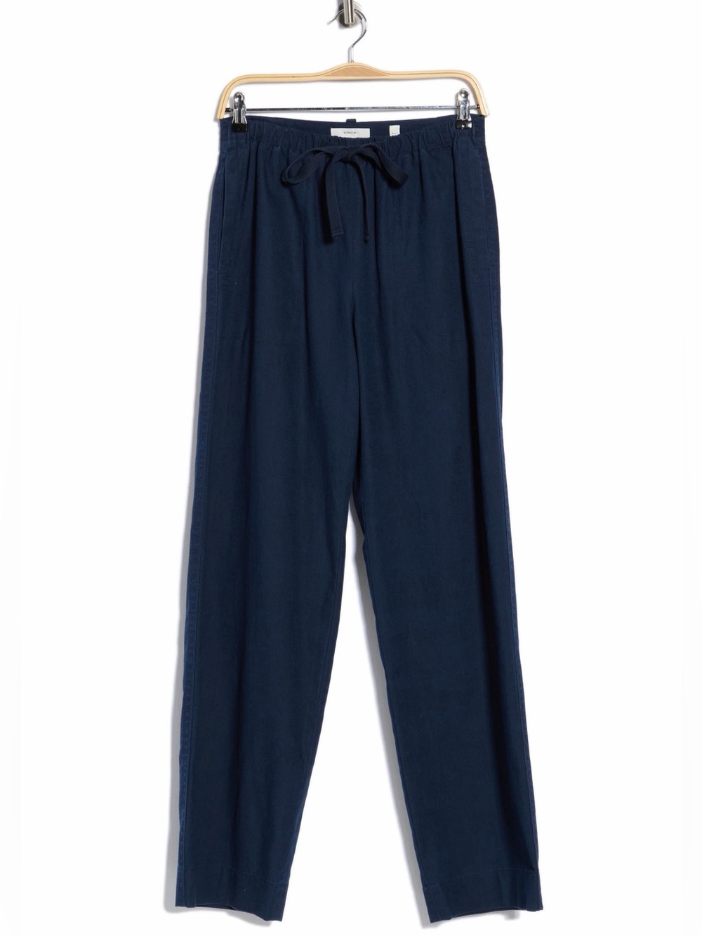 NWT Vince Tie Front Pull On Pants in Navy Size Small Hemp/Cotton Blend - Picture 3 of 10